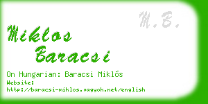 miklos baracsi business card